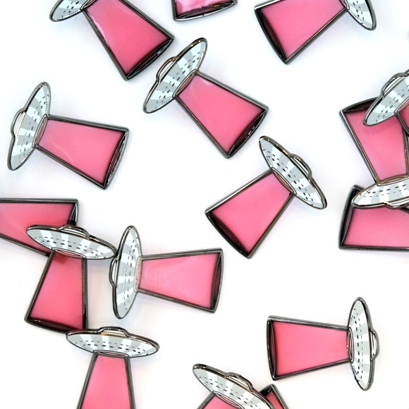 UFO Lapel Pin - Red - Picture 4 of 4